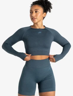 ADAPT 2.0 Seamless Crop Top Petrol Blue