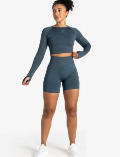 ADAPT 2.0 Seamless Crop Top Petrol Blue