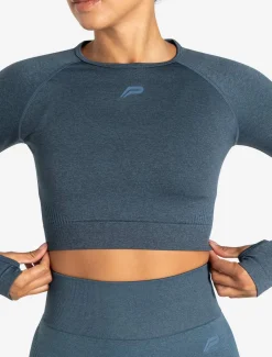 ADAPT 2.0 Seamless Crop Top Petrol Blue