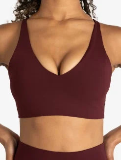Allure Adjustable Sports Bra Dark Burgundy