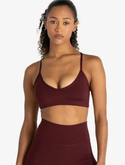 Allure Cross Back Sports Bra Dark Burgundy