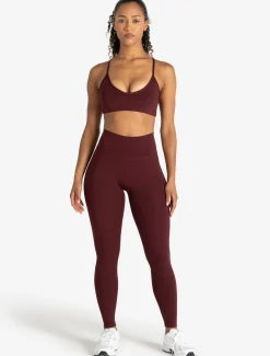 Allure Cross Back Sports Bra Dark Burgundy