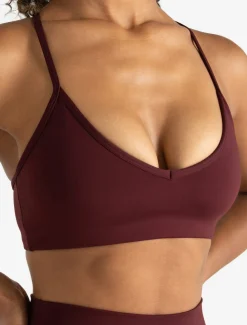 Allure Cross Back Sports Bra Dark Burgundy