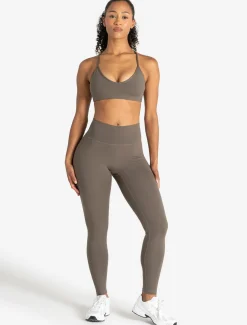 Allure Cross Back Sports Bra Taupe