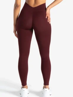 Allure Dipped Waist Leggings Dark Burgundy