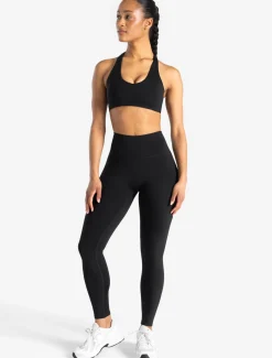 Allure Dipped Waist Leggings Black