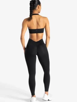 Allure Dipped Waist Leggings Black