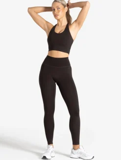 Allure Halter Built-in Bra Crop Top Espresso