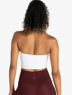 Allure Halter Built-in Bra Crop Top White