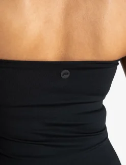Allure Halter Built-in Bra Vest Black