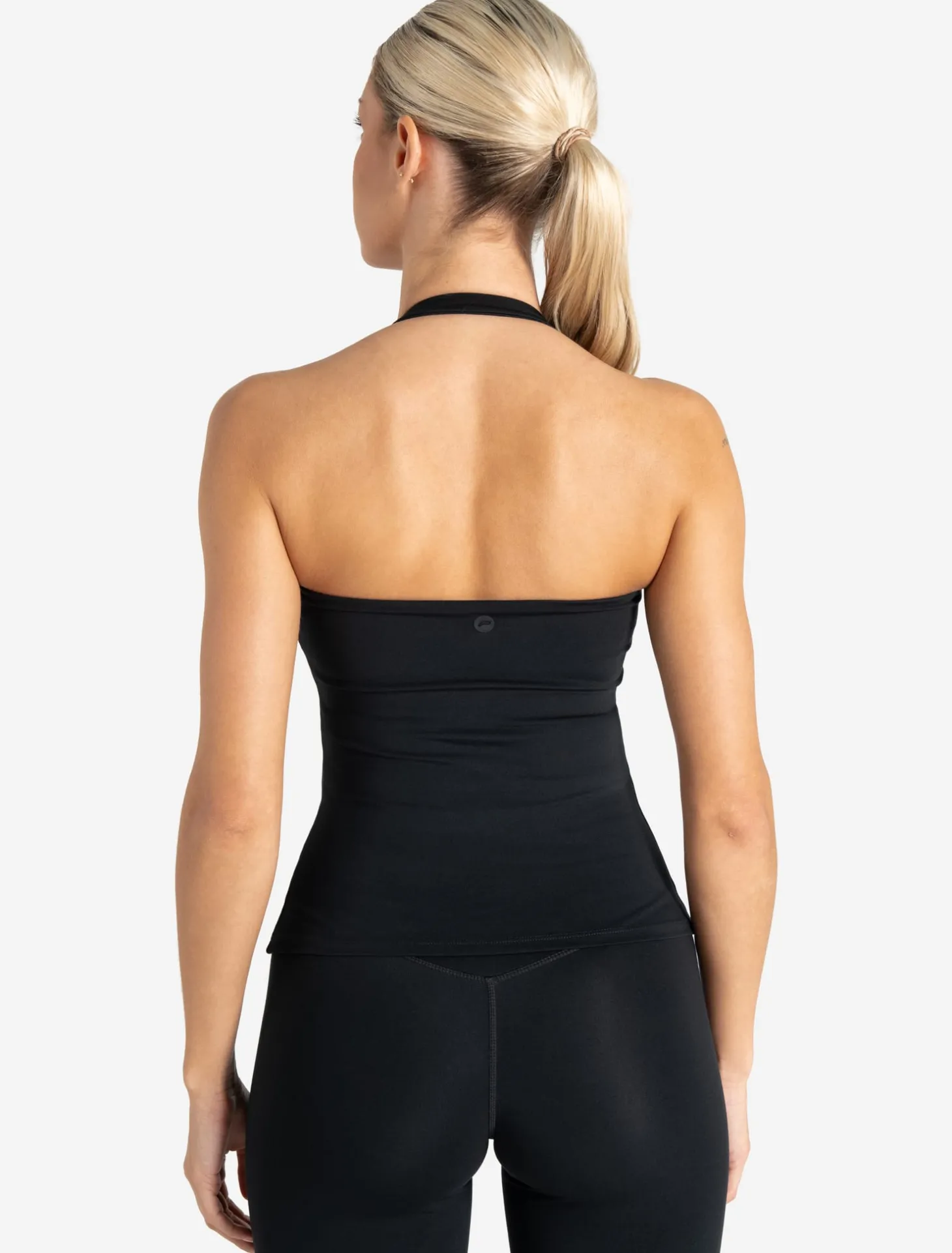 Allure Halter Built-in Bra Vest Black