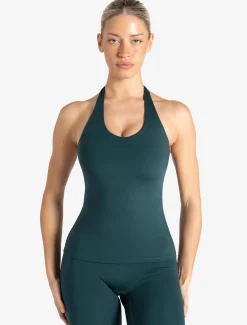 Allure Halter Built-in Bra Vest Marine Teal