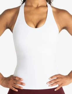 Allure Halter Built-in Bra Vest White