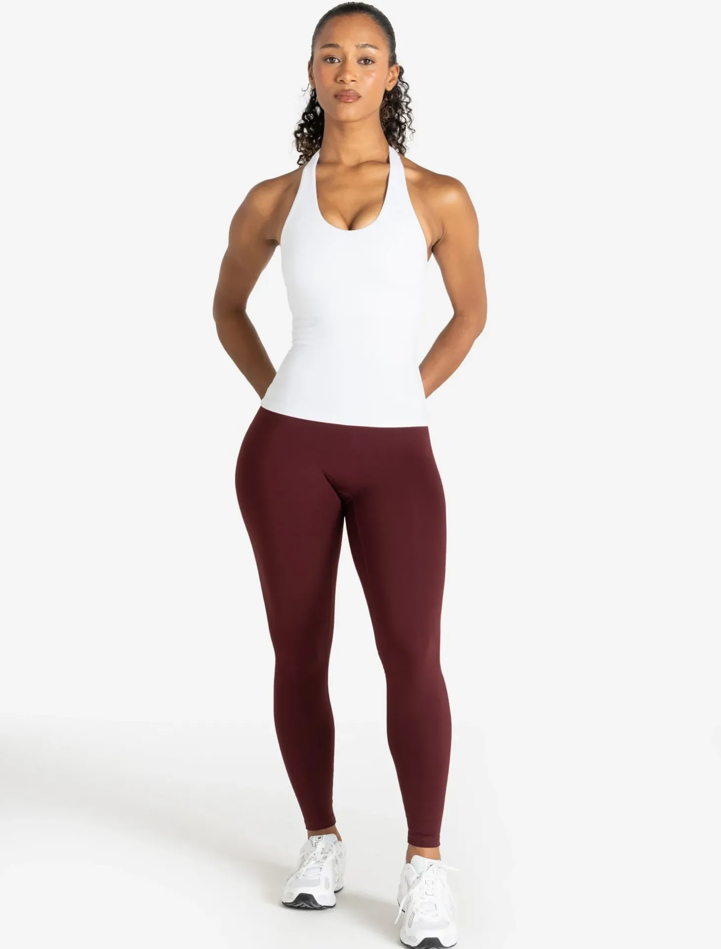 Allure Halter Built-in Bra Vest White
