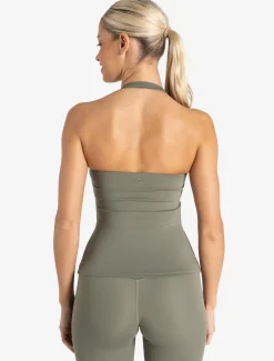 Allure Halter Built-in Bra Vest Dusky Sage