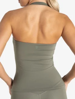 Allure Halter Built-in Bra Vest Dusky Sage