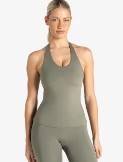 Allure Halter Built-in Bra Vest Dusky Sage