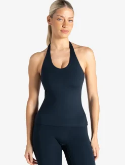 Allure Halter Built-in Bra Vest Dark Navy