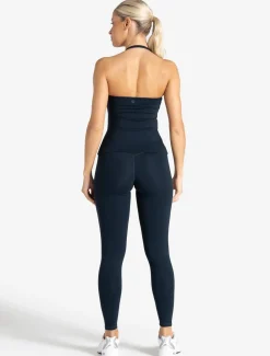 Allure Halter Built-in Bra Vest Dark Navy