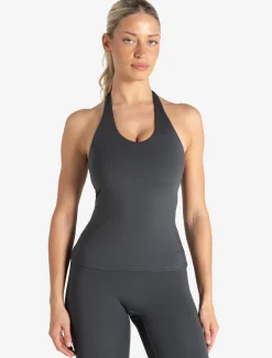 Allure Halter Built-in Bra Vest Storm Grey
