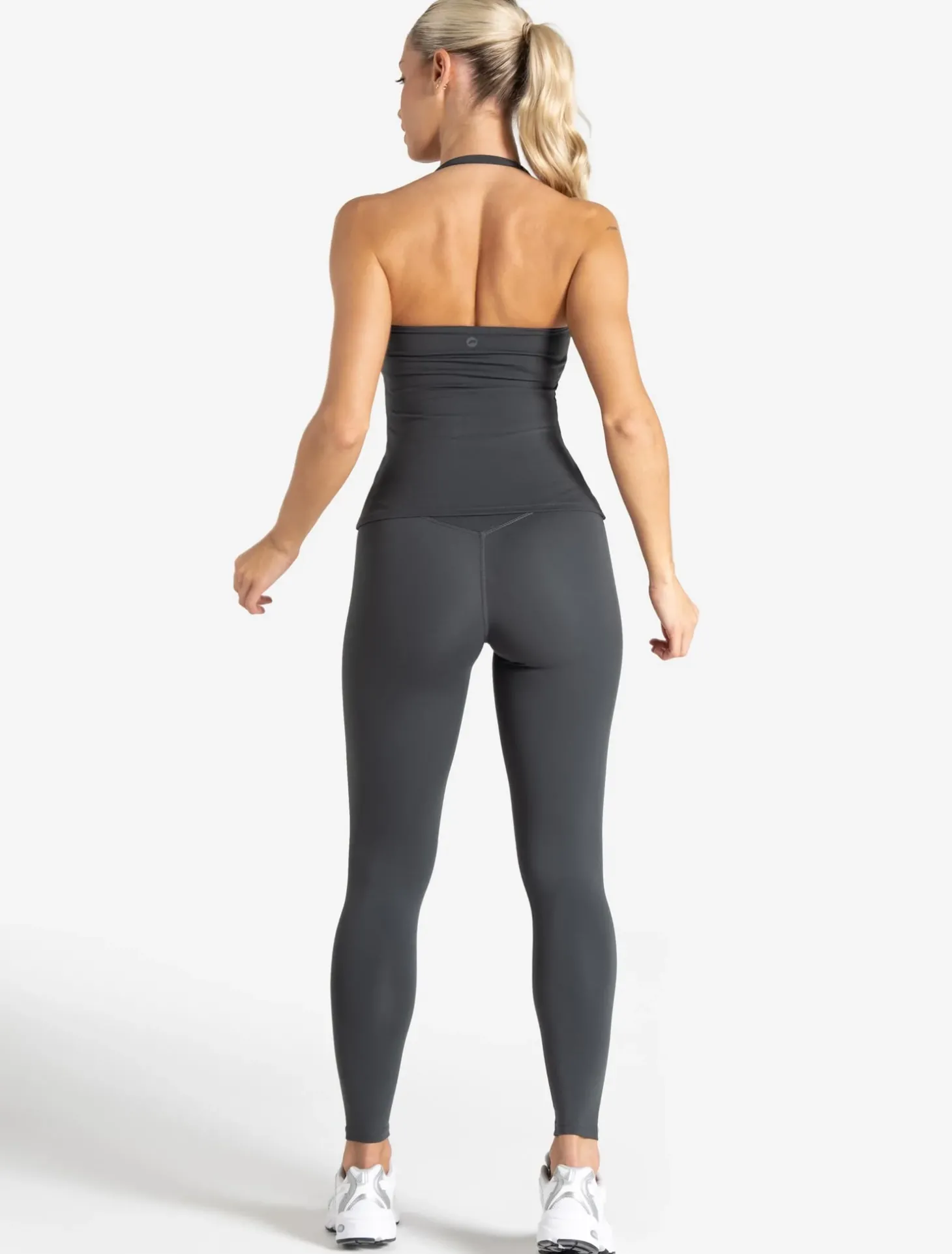 Allure Halter Built-in Bra Vest Storm Grey