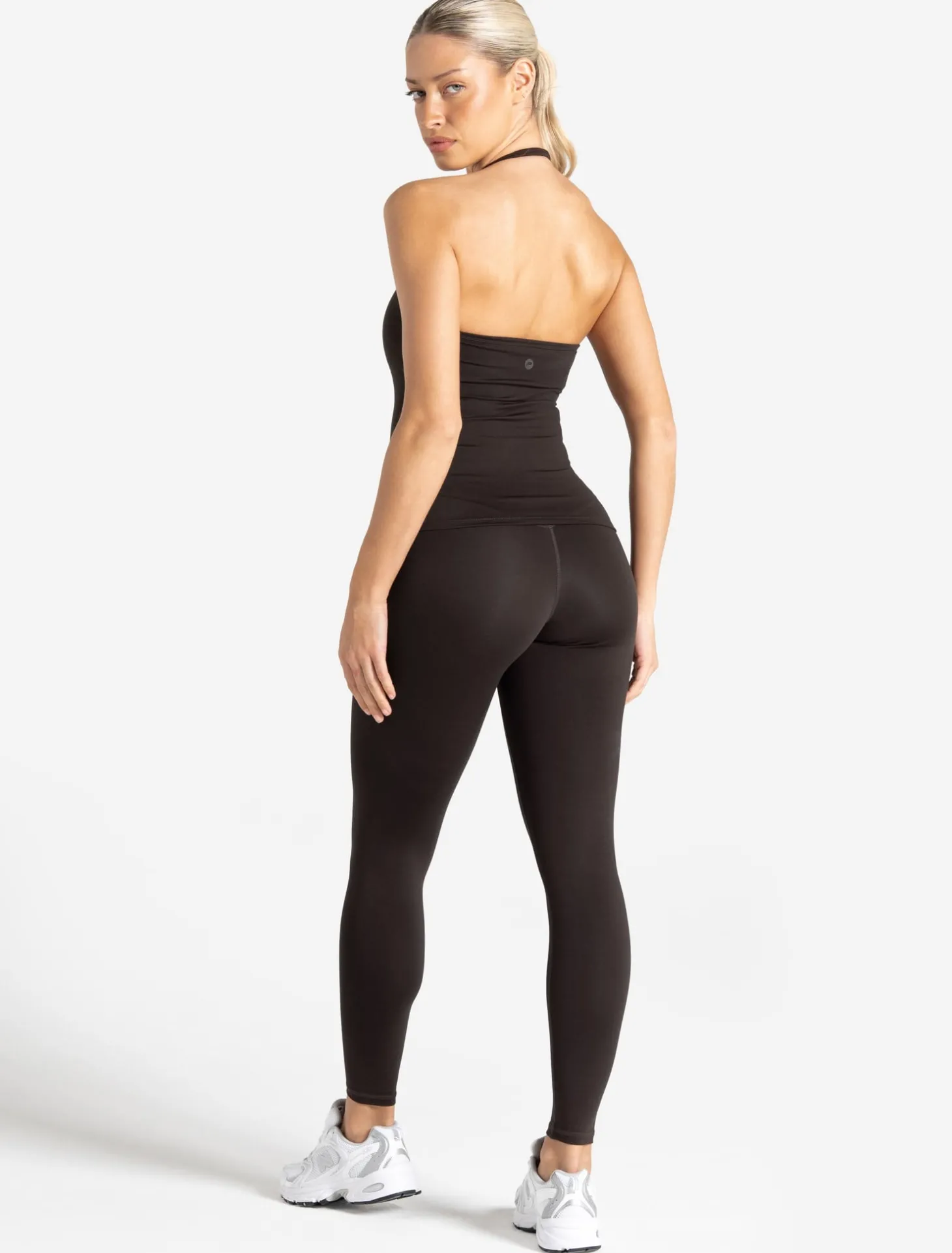 Allure Halter Built-in Bra Vest Espresso