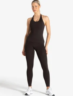 Allure Halter Built-in Bra Vest Espresso