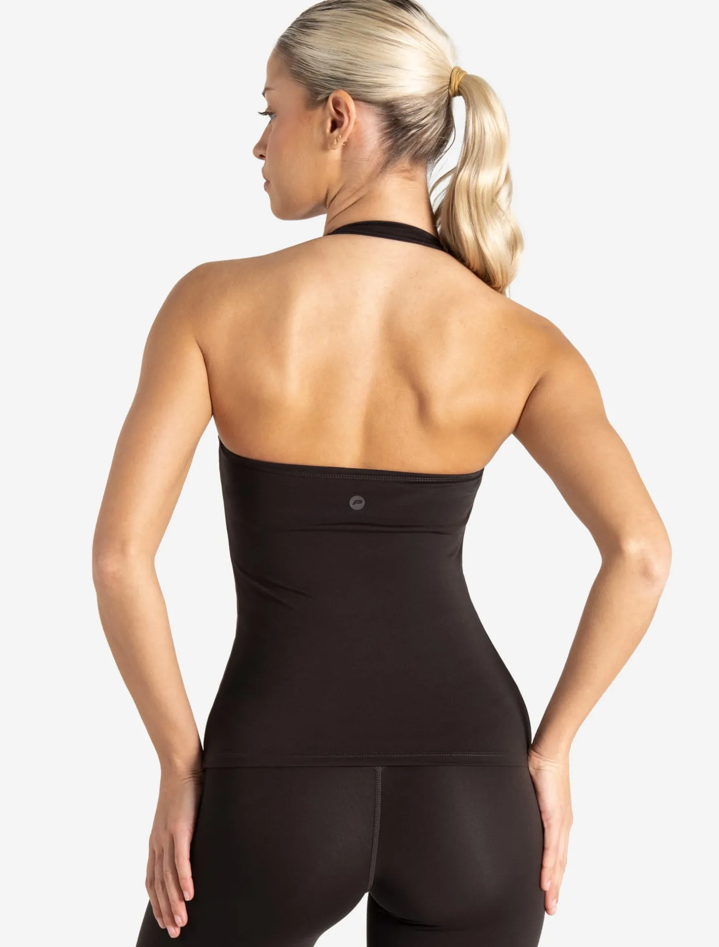 Allure Halter Built-in Bra Vest Espresso