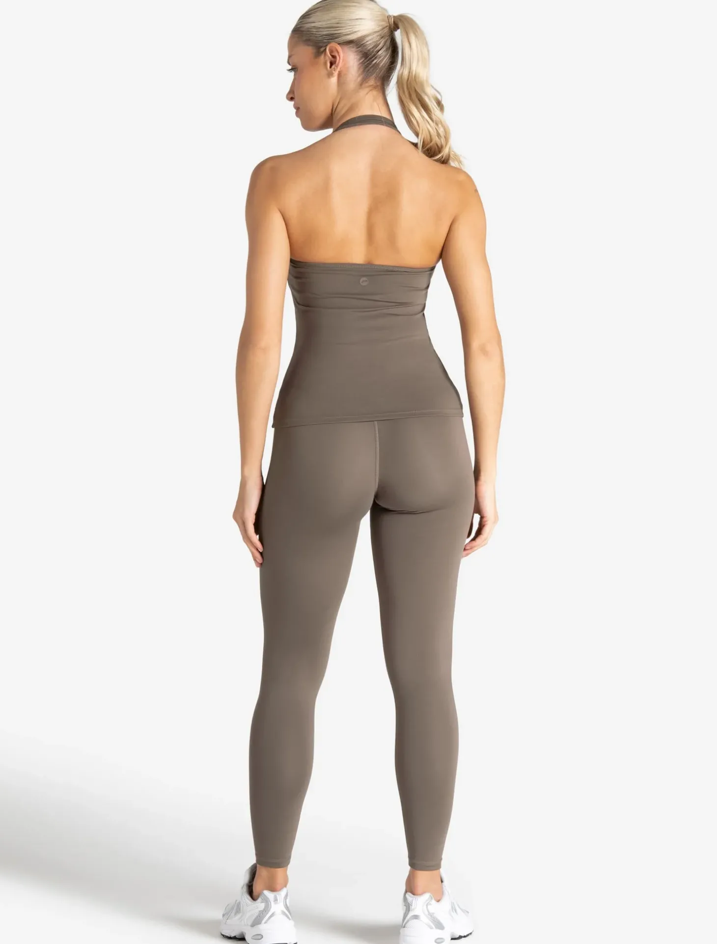 Allure Halter Built-in Bra Vest Taupe