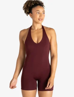 Allure Halter Neck All In One Dark Burgundy