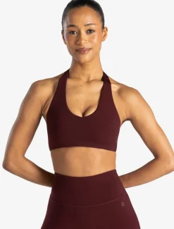 Allure Halter Sports Bra Dark Burgundy