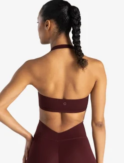 Allure Halter Sports Bra Dark Burgundy