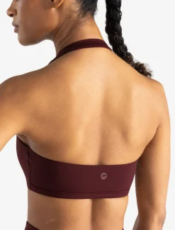 Allure Halter Sports Bra Dark Burgundy