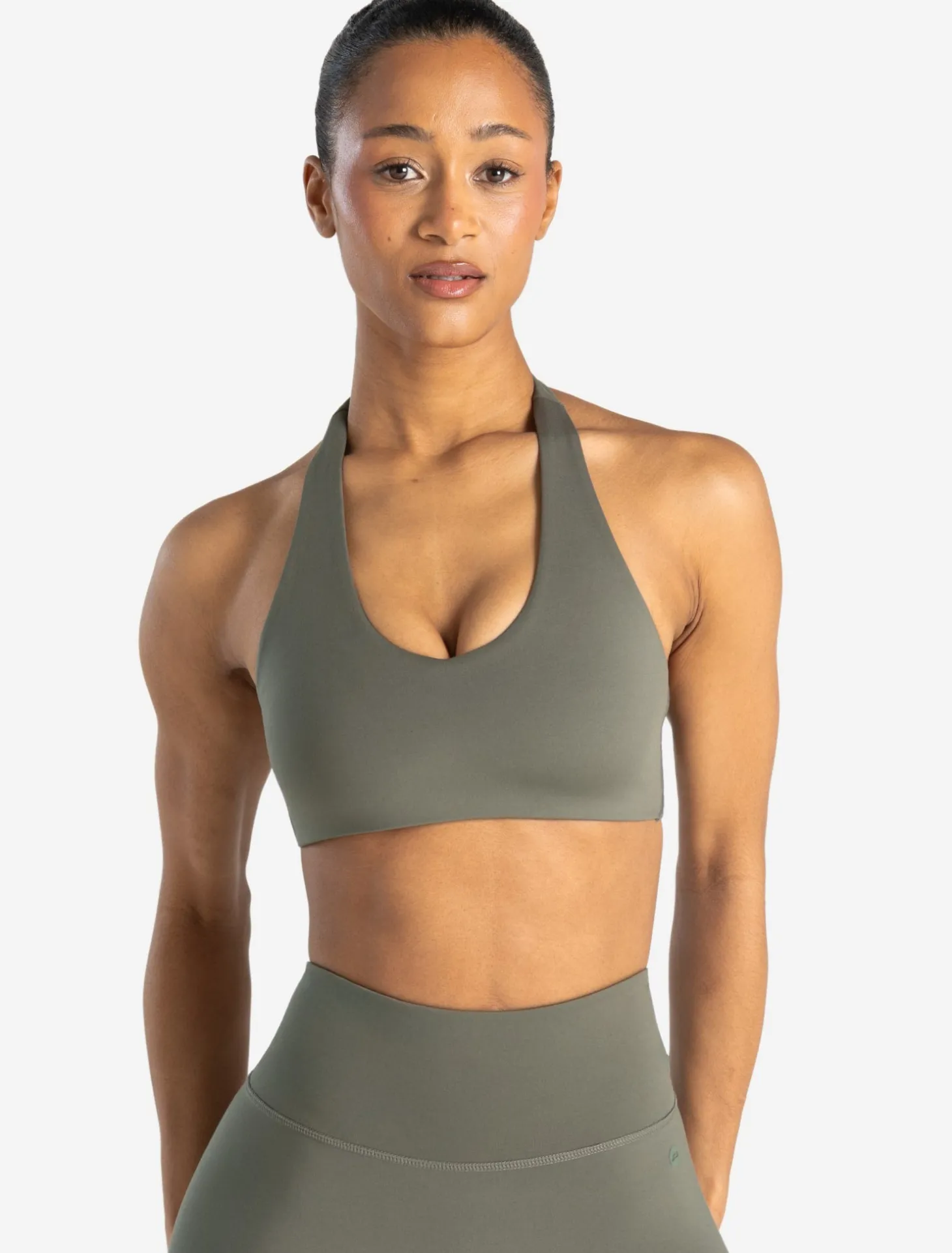 Allure Halter Sports Bra Dusky Sage