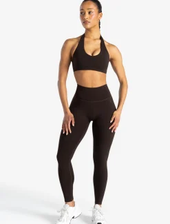 Allure Halter Sports Bra Espresso