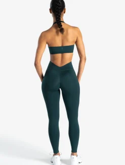 Allure Halter Sports Bra Marine Teal