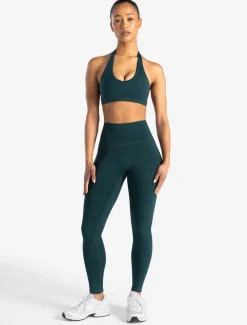 Allure Halter Sports Bra Marine Teal