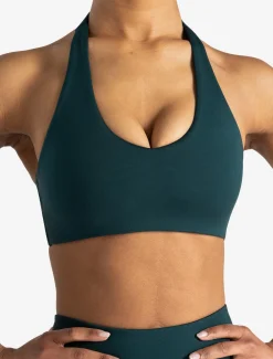 Allure Halter Sports Bra Marine Teal