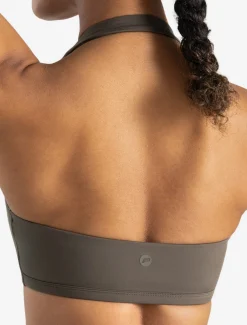 Allure Halter Sports Bra Taupe