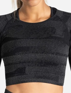 Boost Seamless Long Sleeve Crop Top Black