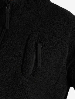 Borg Fleece Crop Jacket Black