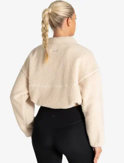 Borg Fleece Crop Jacket Cream