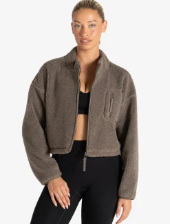 Borg Fleece Crop Jacket Mole