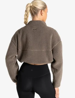Borg Fleece Crop Jacket Mole