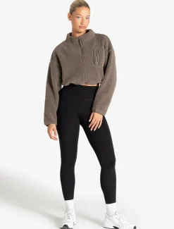 Borg Fleece Crop Jacket Mole