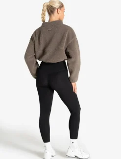 Borg Fleece Crop Jacket Mole