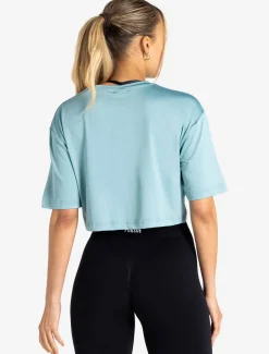 BreathEasy Crop T-Shirt Dusky Blue