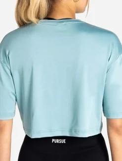 BreathEasy Crop T-Shirt Dusky Blue
