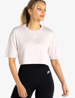BreathEasy Crop T-Shirt Light Grey
