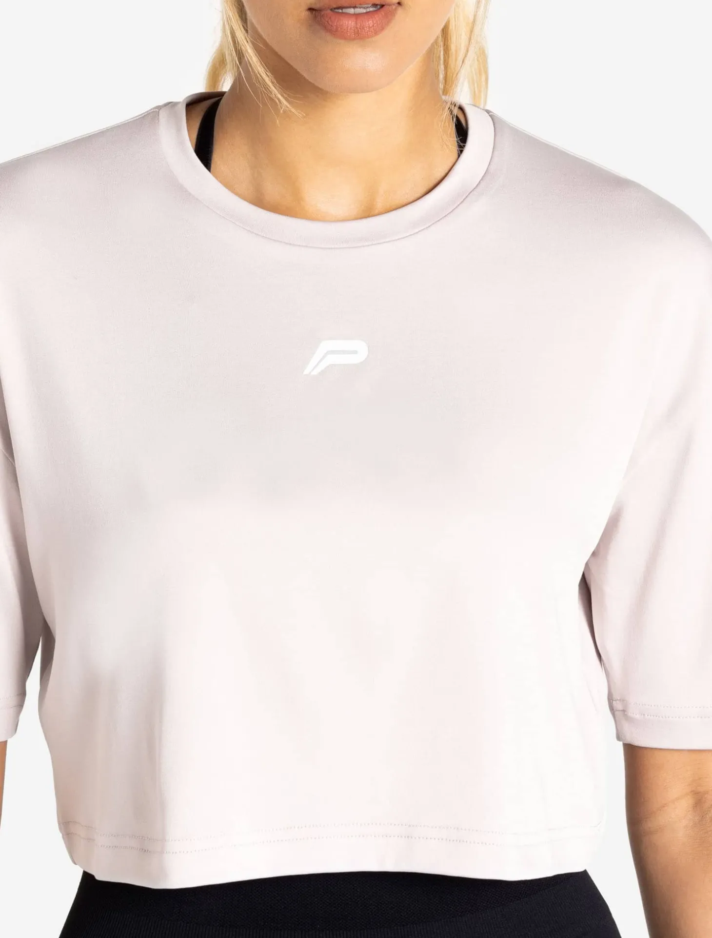 BreathEasy Crop T-Shirt Light Grey